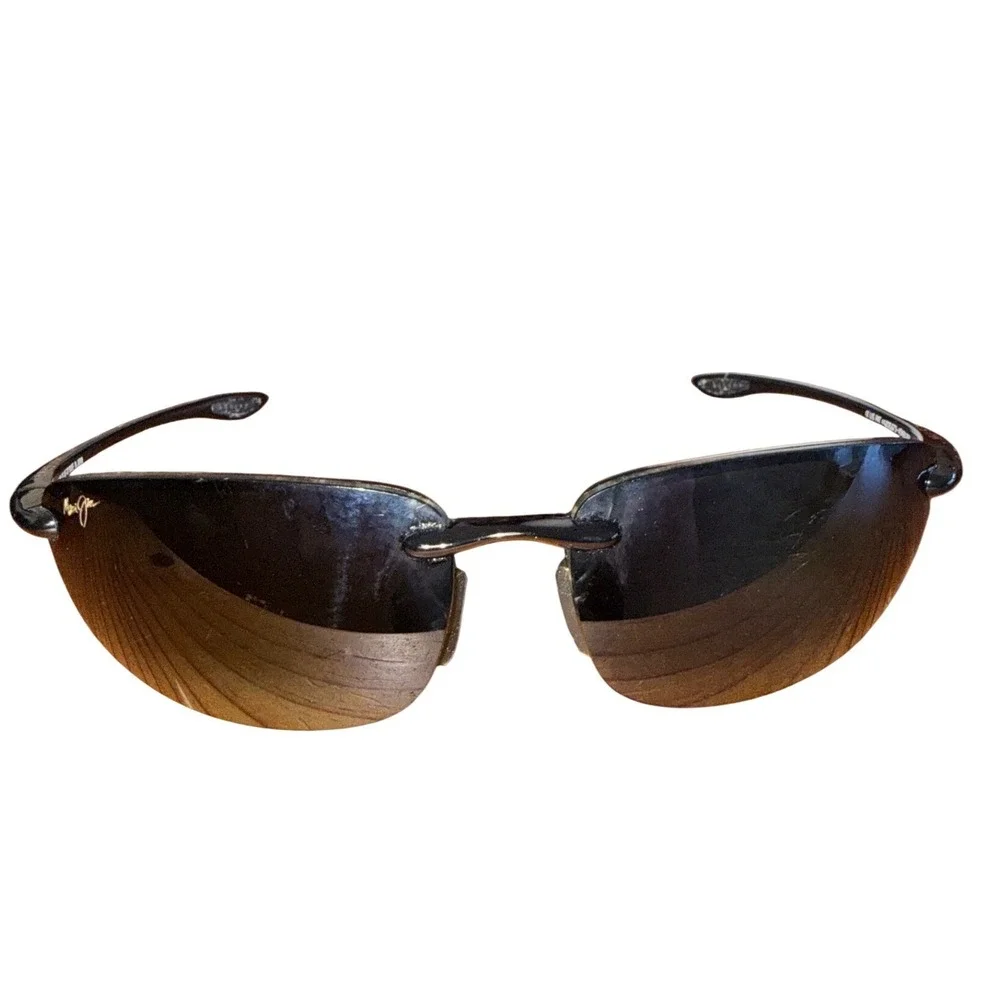 Maui Jim Hookipa MJ407-02 Sunglasses Black Frames Scratched Lenses For Repair